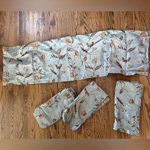 Target  Embroidered Floral Patterned valance window treatment Set curtains 54”